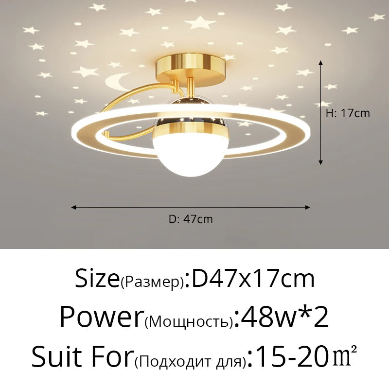 Plafonnier nordique moderne à LED de luxe "Étoile Ciel"