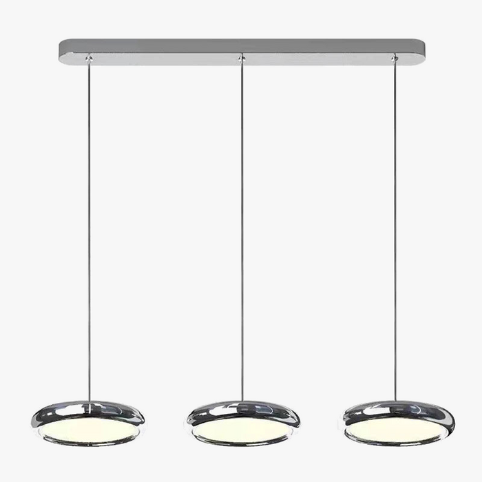Lustre LED design en aluminium plaqué circulaire.