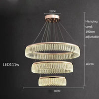 Nouveau lustre rond LED de luxe pour la décoration intérieure | Marco Lucetti 40 60 80cm / warm light