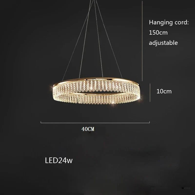 Nouveau lustre rond LED de luxe pour la décoration intérieure | Marco Lucetti 40 cm / Lumière chaude