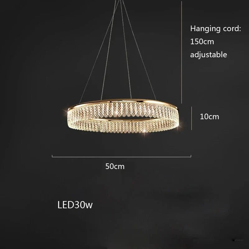 Nouveau lustre rond LED de luxe pour la décoration intérieure | Marco Lucetti 50 cm / Lumière chaude