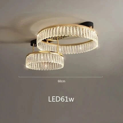 Nouveau lustre rond LED de luxe pour la décoration intérieure | Marco Lucetti Plafond de 40 à 60 cm / Lumière chaude