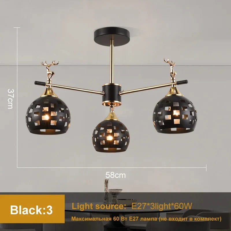 Nouveau Lustre Scandinave pour Chambre et Salon, Suspension  | Marco Lucetti 3 pendentifs noirs / Chine