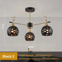 Nouveau Lustre Scandinave pour Chambre et Salon, Suspension  | Marco Lucetti 3 pendentifs noirs / Chine