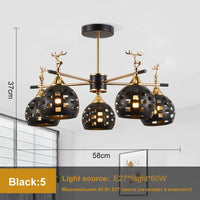 Nouveau Lustre Scandinave pour Chambre et Salon, Suspension  | Marco Lucetti 5 pendentifs noirs / Chine