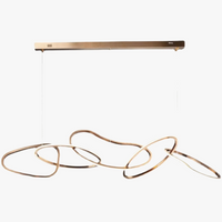 Nouveau Lustre Nordique Luxe Créatif en Acier Inoxydable Galvanisé pour Restaurant Moderne