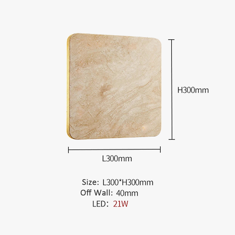 Applique murale Yellowstone en pierre naturelle, LED étanche IP65, design carré, pour villa, cour, entrée, couloir et restaurant - Lumières décoratives