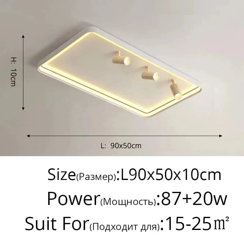 Nouveau Plafond Moderne à LED Monté en Surface - Illuminateur de Spaces | Marco Lucetti Luminosité variable / Blanc 90cm