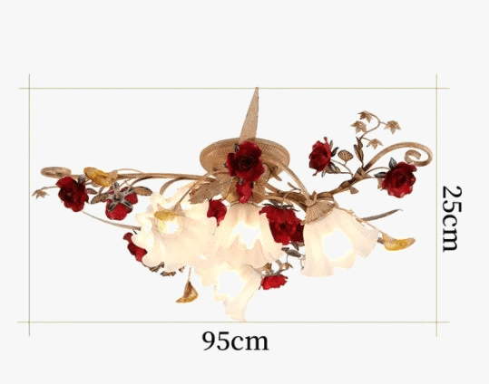Nouveau plafonnier LED moderne pour chambre de filles princesses de cuisine de fleurs rurales américaines. | Marco Lucetti