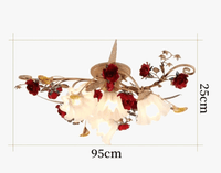 Nouveau plafonnier LED moderne pour chambre de filles princesses de cuisine de fleurs rurales américaines. | Marco Lucetti