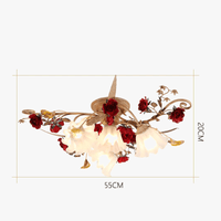 Nouveau plafonnier LED moderne pour chambre de filles princesses de cuisine de fleurs rurales américaines. | Marco Lucetti