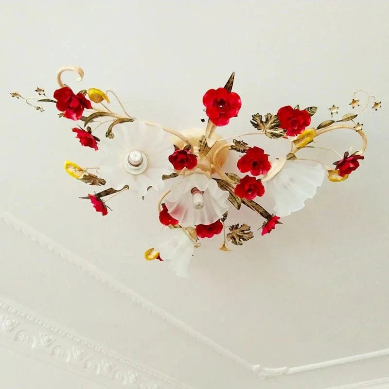 Nouveau plafonnier LED moderne pour chambre de filles princesses de cuisine de fleurs rurales américaines. | Marco Lucetti