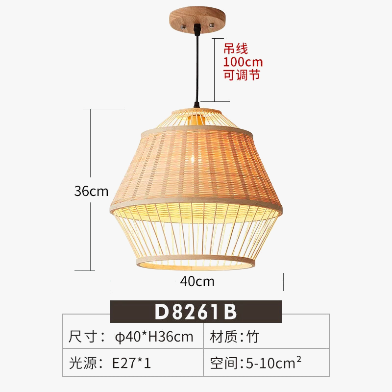 Suspension luminaire en bambou de qualité supérieure pour restaurant et hôtel