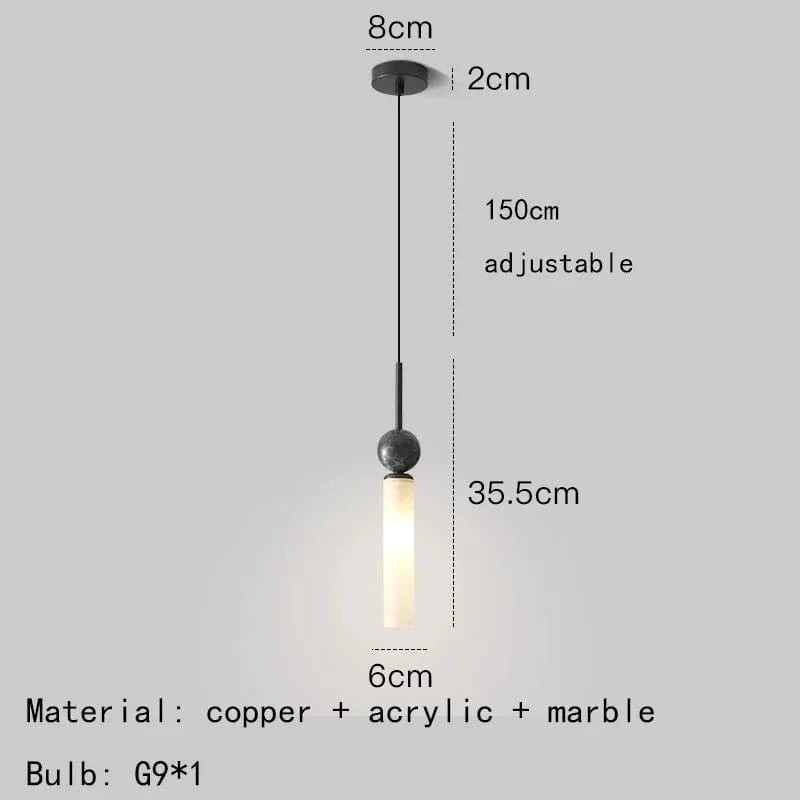 Nouvelle Collection de Lampes Suspendues en Marbre et Cuivre Réglables | Marco Lucetti A noir / Blanc chaud