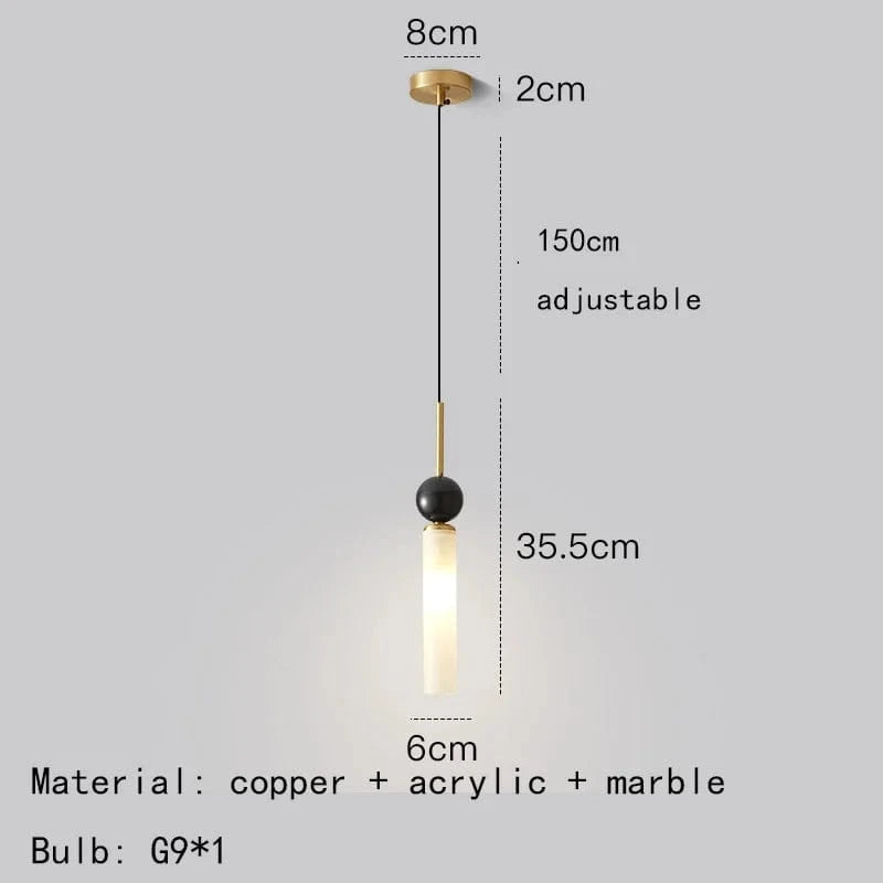 Nouvelle Collection de Lampes Suspendues en Marbre et Cuivre Réglables | Marco Lucetti A- Or / Blanc froid