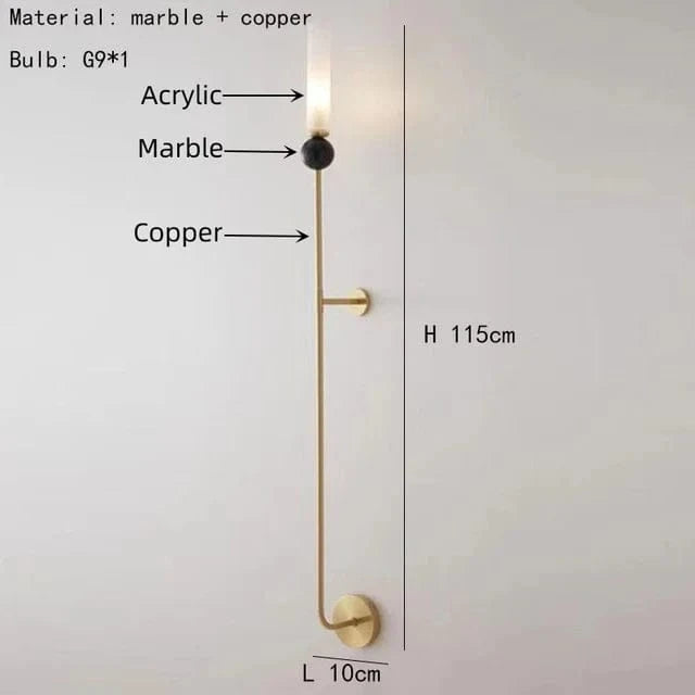 Nouvelle Collection de Lampes Suspendues en Marbre et Cuivre Réglables | Marco Lucetti D-Or / Blanc froid