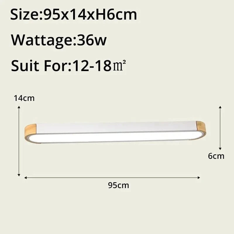 Nouvelle collection de plafonniers minimalistes en bois massif avec panneaux acryliques | Marco Lucetti Y6058 blanc 95cm / Blanc froid SANS RC