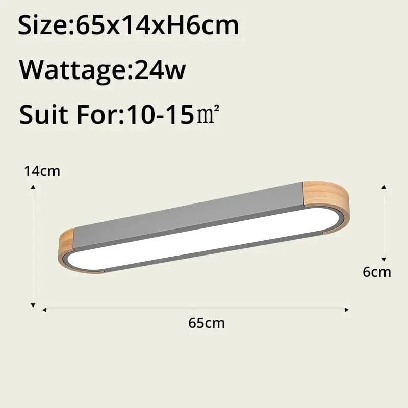 Nouvelle collection de plafonniers minimalistes en bois massif avec panneaux acryliques | Marco Lucetti Y6058 gris 65cm / Blanc froid SANS RC