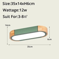 Nouvelle collection de plafonniers minimalistes en bois massif avec panneaux acryliques | Marco Lucetti Y6058 vert 35cm / Blanc froid SANS RC