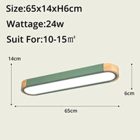 Nouvelle collection de plafonniers minimalistes en bois massif avec panneaux acryliques | Marco Lucetti Y6058 vert 65cm / Blanc froid SANS RC