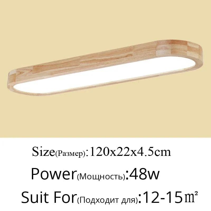 Nouvelle collection de plafonniers minimalistes en bois massif avec panneaux acryliques | Marco Lucetti Y8025 bois 120cm / Blanc froid SANS RC