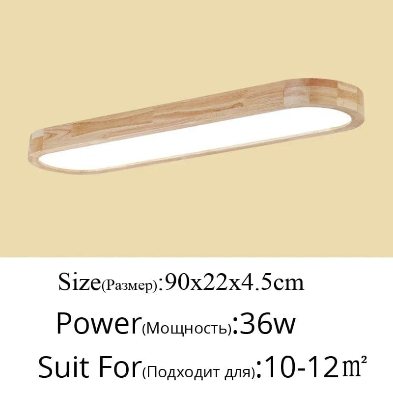 Nouvelle collection de plafonniers minimalistes en bois massif avec panneaux acryliques | Marco Lucetti Y8025 bois 90cm / Blanc froid SANS RC