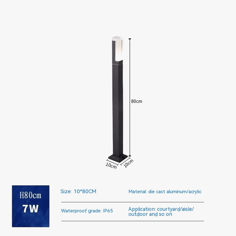 Nouvelle colonne lumineuse LED extérieure étanche IP65 10 W en aluminium pour chemin de jardin | Marco Lucetti