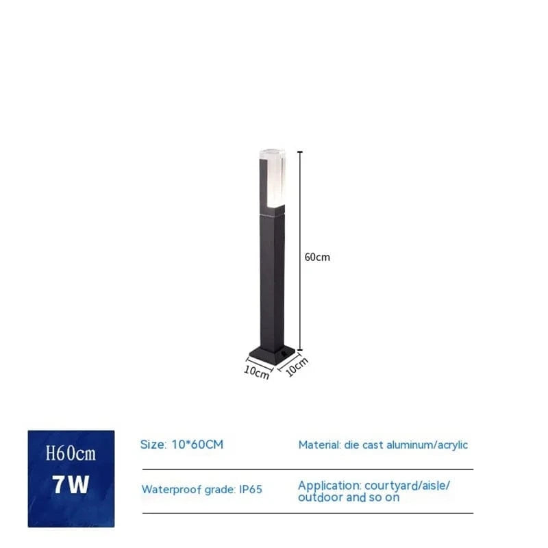 Nouvelle colonne lumineuse LED extérieure étanche IP65 10 W en aluminium pour chemin de jardin | Marco Lucetti Lumière blanche chaude / Assise au sol 60 cm