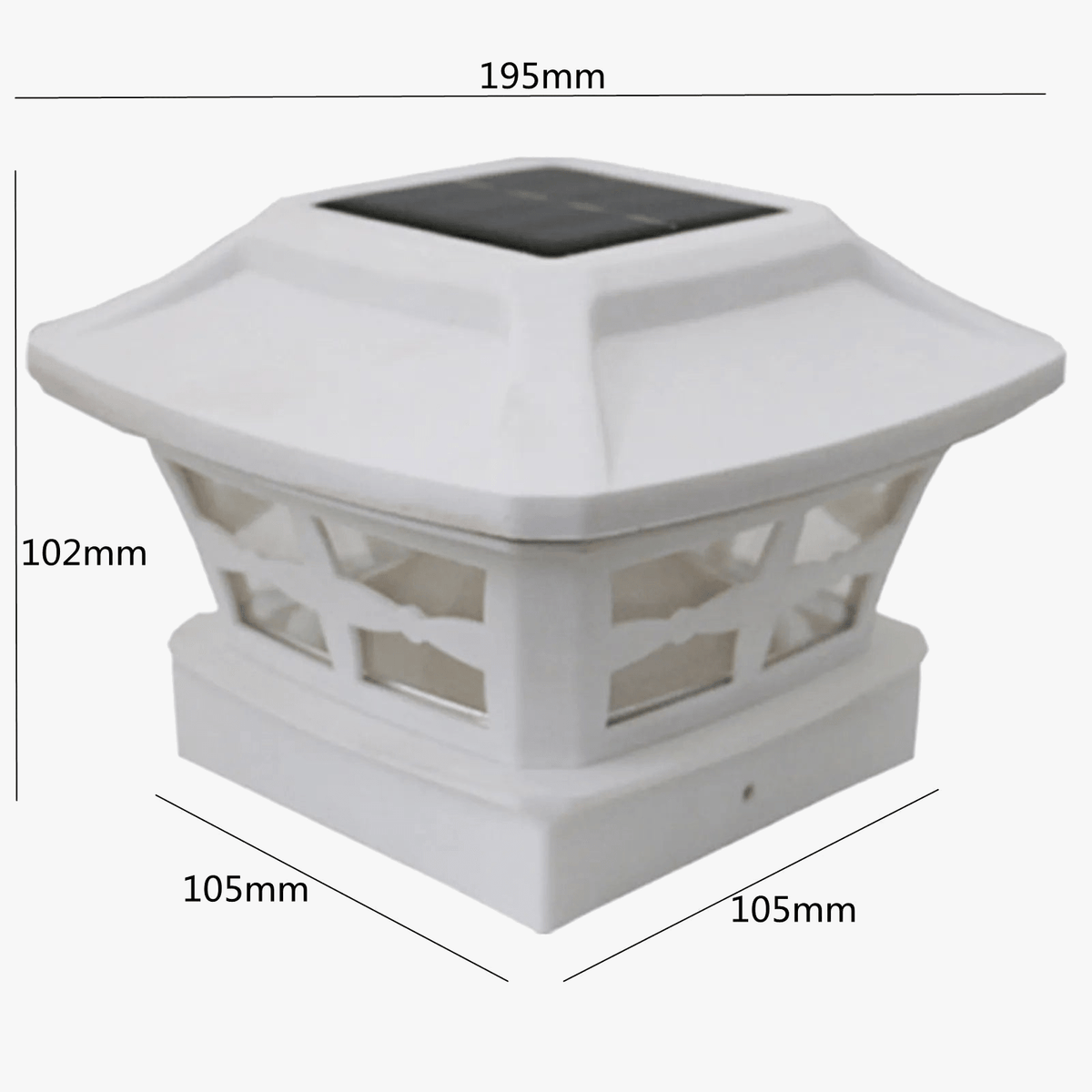 Nouvelle Lampe Solaire pour Pilier de Clôture Carré Blanc Chaud - Éclairage Extérieur de Jardin | Marco Lucetti