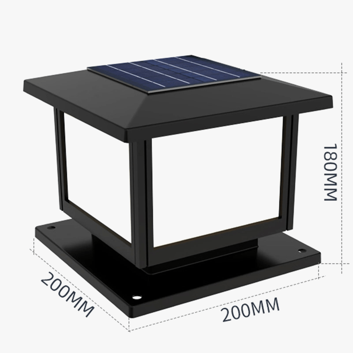 Nouvelle Lampe Solaire pour Pilier de Clôture Carré Blanc Chaud - Éclairage Extérieur de Jardin | Marco Lucetti
