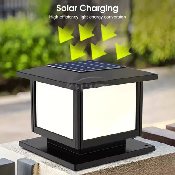Nouvelle Lampe Solaire pour Pilier de Clôture Carré Blanc Chaud - Éclairage Extérieur de Jardin | Marco Lucetti