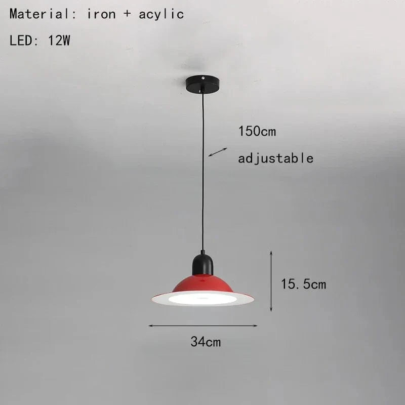 Nouvelle Suspension LED Métal - Livraison Directe | Marco Lucetti 34cm-Rouge / Changeable