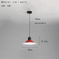 Nouvelle Suspension LED Métal - Livraison Directe | Marco Lucetti 34cm-Rouge / Changeable