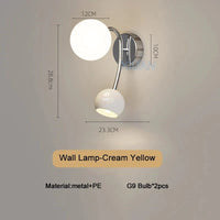 NOUVELLES Appliques Murales Rondes Haut de Gamme pour Chambre et Salon | Marco Lucetti Jaune crème / Lumière blanche