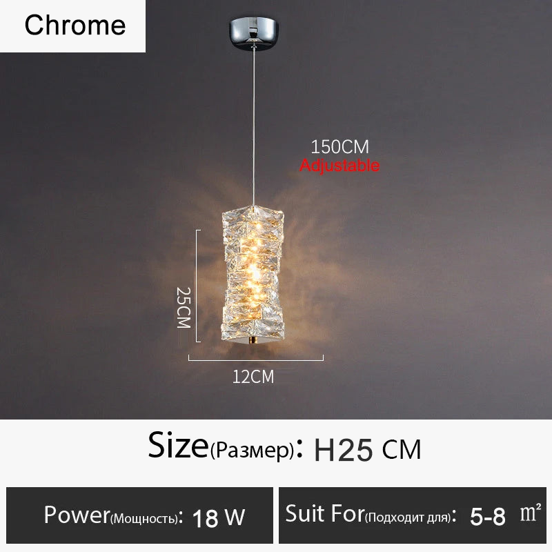 Lustre Or Dimmable avec anneau de lumière LED en cristal pour maison moderne de luxe