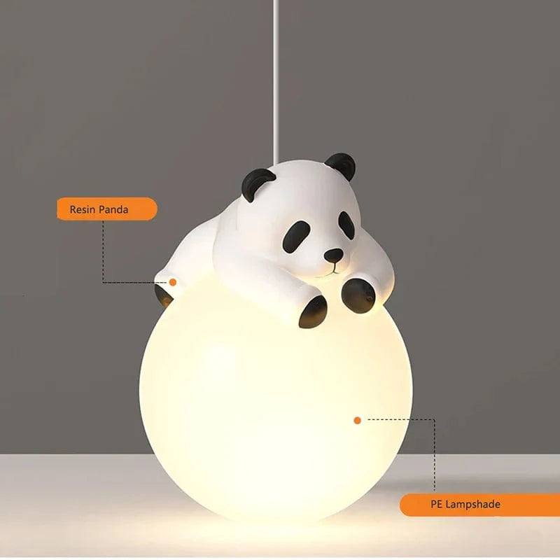 Panda Lumière: Lampes Suspendues Résine pour Chambre d'Enfants et Chevet | Marco Lucetti