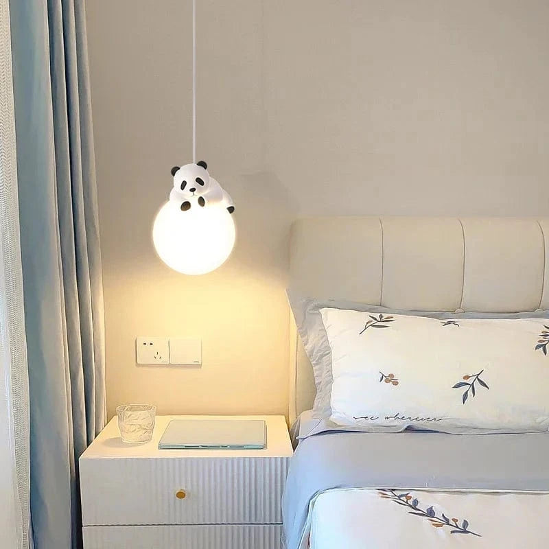 Panda Lumière: Lampes Suspendues Résine pour Chambre d'Enfants et Chevet | Marco Lucetti