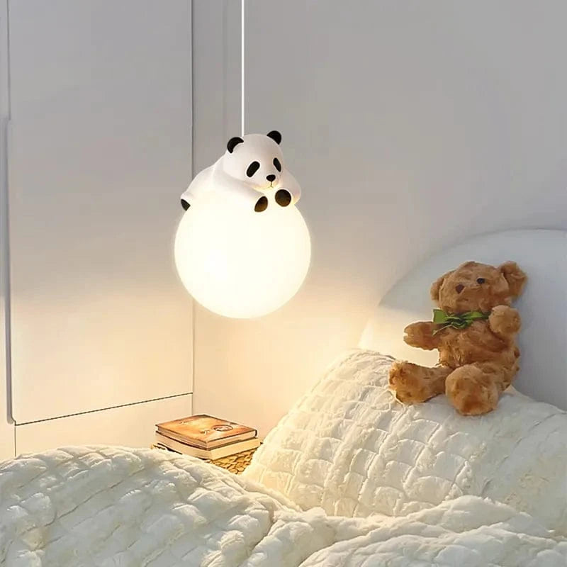 Panda Lumière: Lampes Suspendues Résine pour Chambre d'Enfants et Chevet | Marco Lucetti