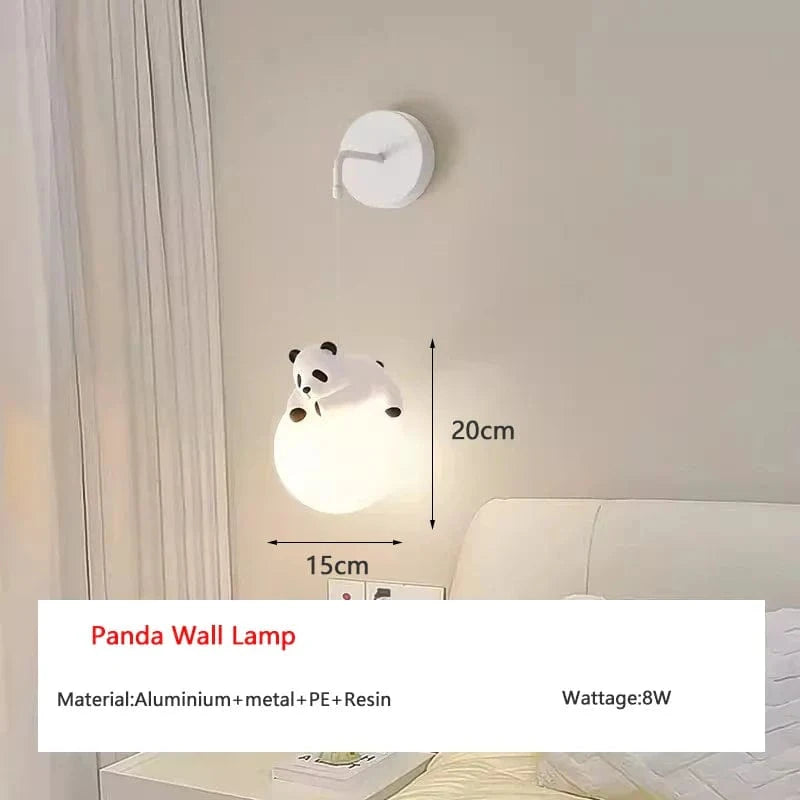Panda Lumière: Lampes Suspendues Résine pour Chambre d'Enfants et Chevet | Marco Lucetti Applique Panda / 3 Température de couleur
