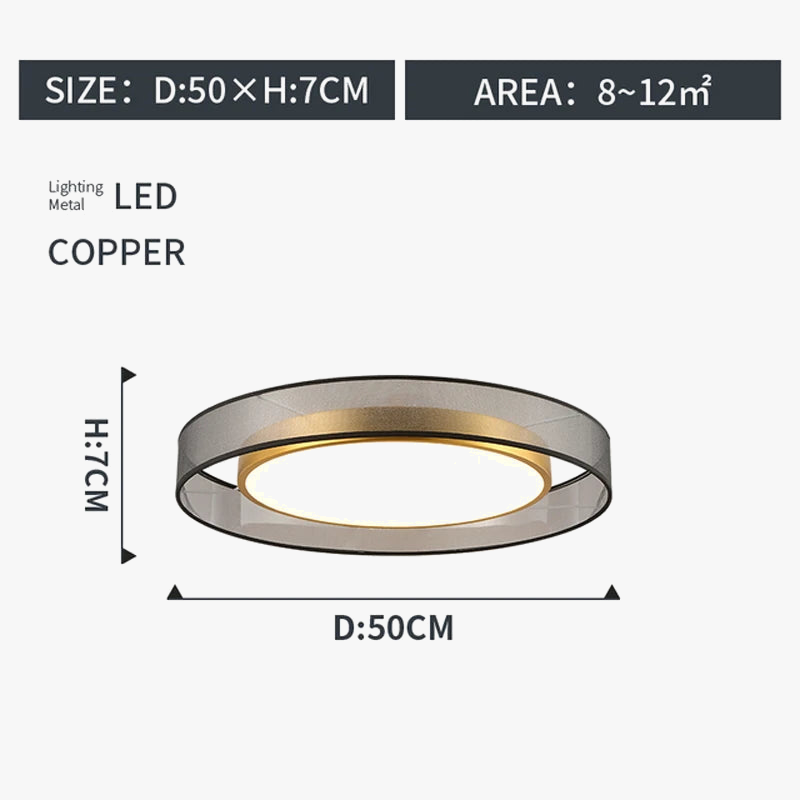 Plafonnier LED rond design et élégant avec lanternes Jianmei hall en tissu de cuivre