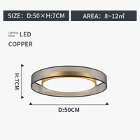 Plafonnier LED rond design et élégant avec lanternes Jianmei hall en tissu de cuivre