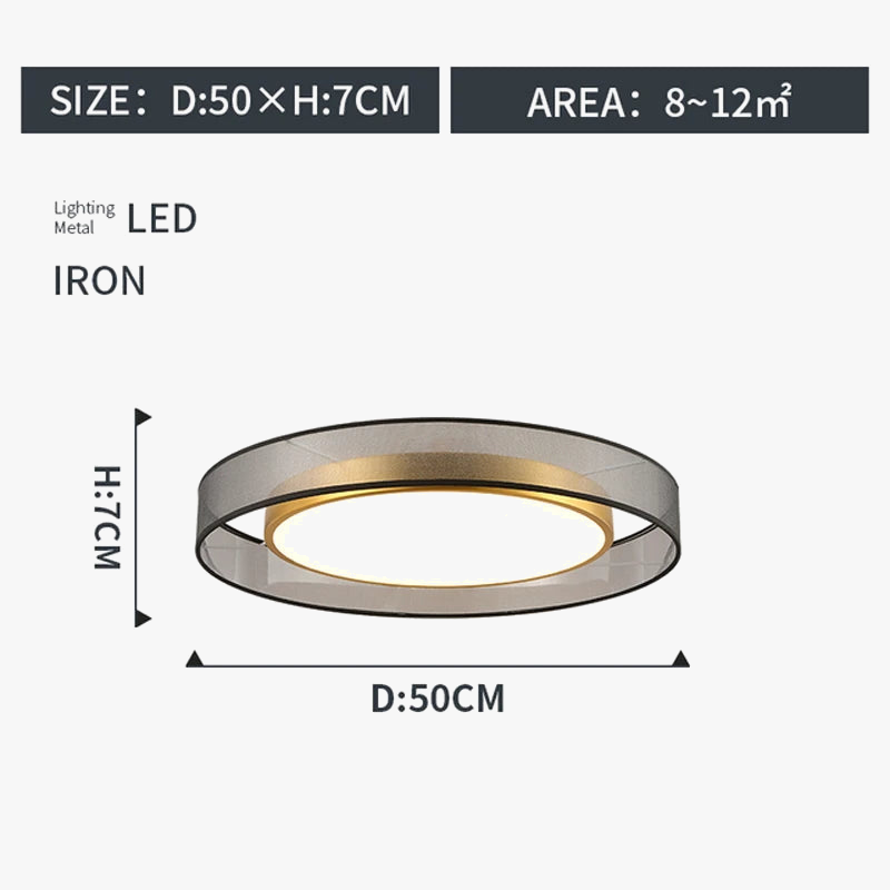 Plafonnier LED rond design et élégant avec lanternes Jianmei hall en tissu de cuivre