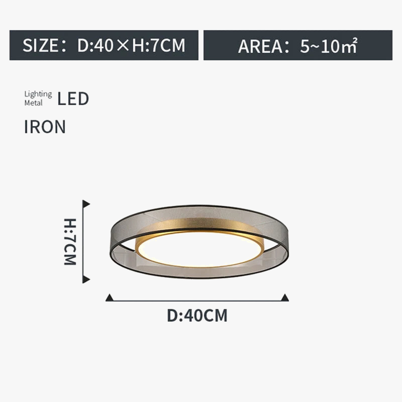 Plafonnier LED rond design et élégant avec lanternes Jianmei hall en tissu de cuivre