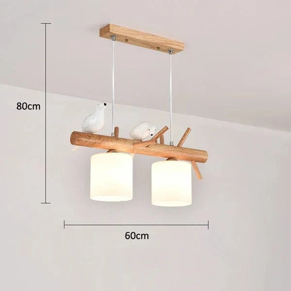 Pendentif LED Nordique en Bois Massif - Luminaire Suspendu | Marco Lucetti 2 têtes / Blanc chaud / CHINE