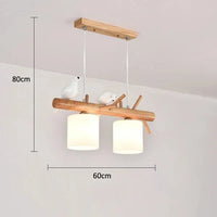 Pendentif LED Nordique en Bois Massif - Luminaire Suspendu | Marco Lucetti 2 têtes / Blanc chaud / CHINE