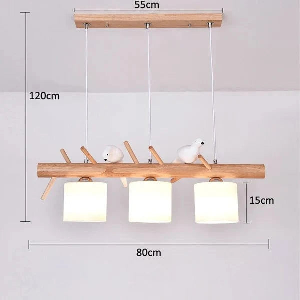 Pendentif LED Nordique en Bois Massif - Luminaire Suspendu | Marco Lucetti 3 têtes / Blanc chaud / CHINE