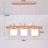Pendentif LED Nordique en Bois Massif - Luminaire Suspendu | Marco Lucetti 3 têtes / Blanc chaud / CHINE