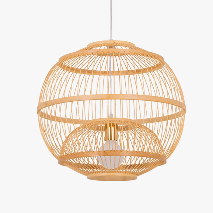 Suspension Lumières Vintage en Bambou Tressé LED pour Salon de Thé, Hôtel, Maison d'Hôtes et Restaurant