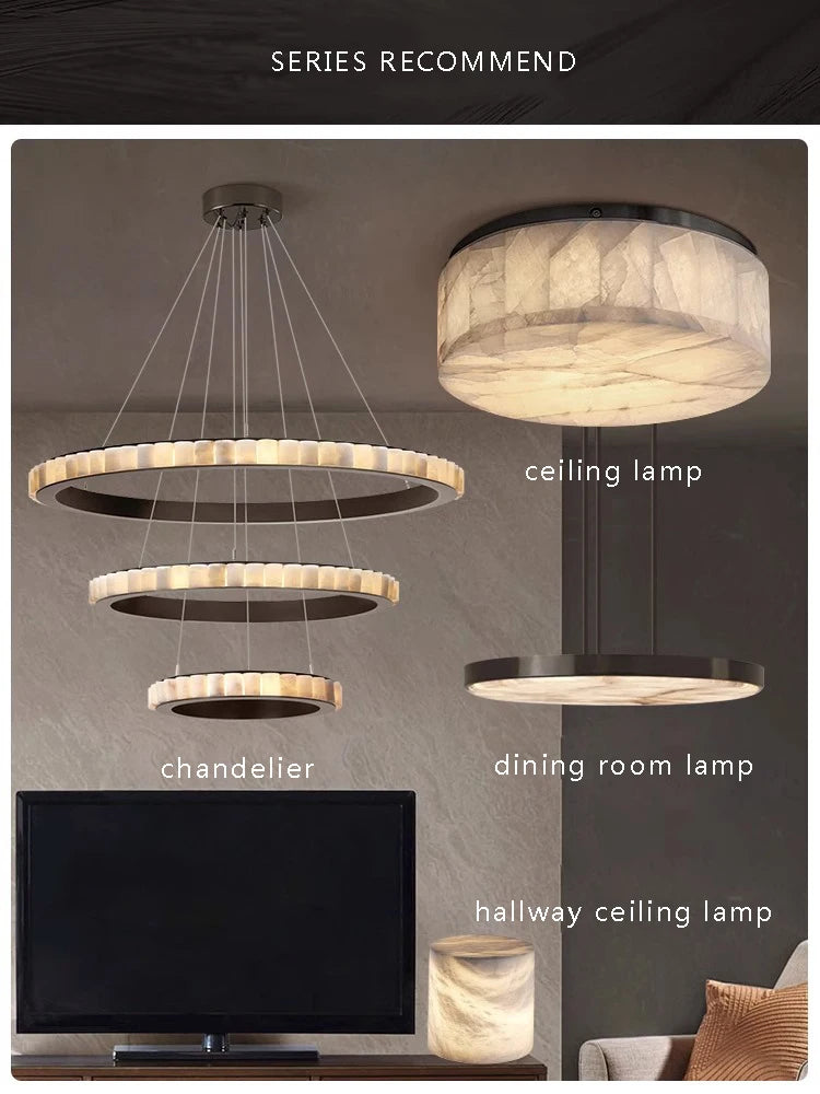 Plafonnier LED en Marbre Espagnol Prestigieux