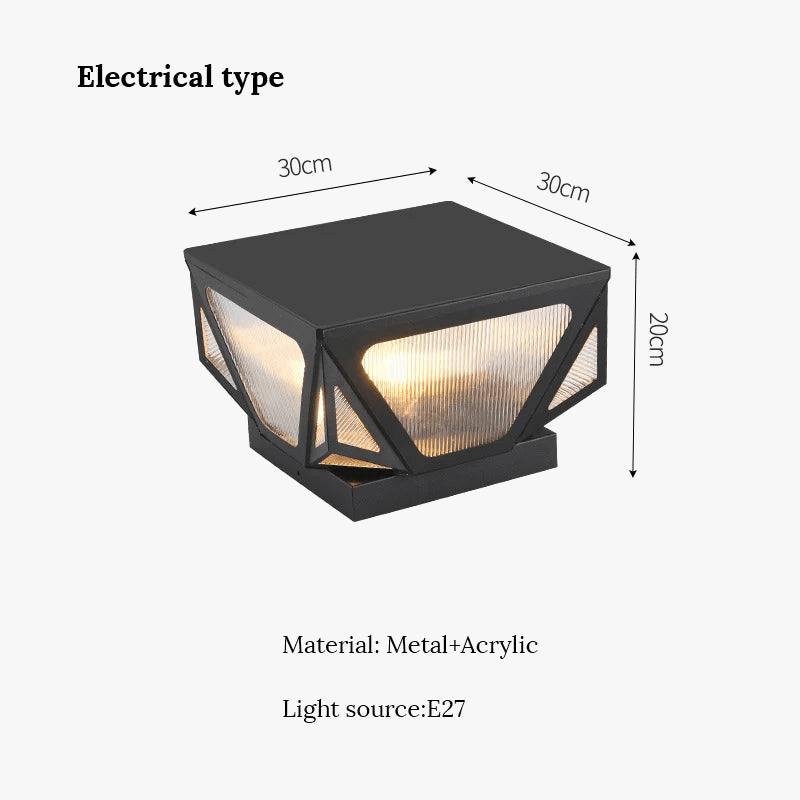 Pilier lumière solaire extérieure étanche pour villa de jardin | Marco Lucetti